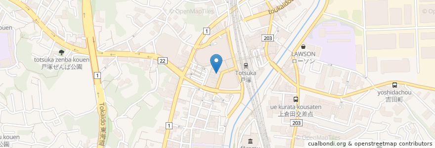 Mapa de ubicacion de 温野菜 en ژاپن, 神奈川県, 横浜市, 戸塚区.