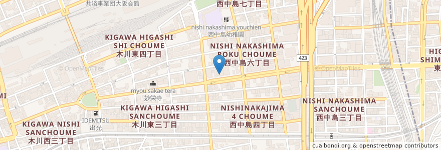 Mapa de ubicacion de Merrymomo en Japan, Osaka Prefecture, Osaka, Yodogawa Ward.