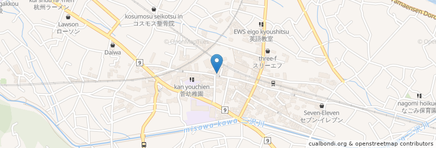 Mapa de ubicacion de 七輪焼肉 安安 稲田堤店 en ژاپن, 神奈川県, 川崎市, 多摩区.