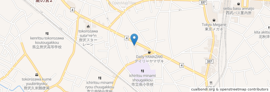 Mapa de ubicacion de むさしの森珈琲 en Japão, 埼玉県, 所沢市.