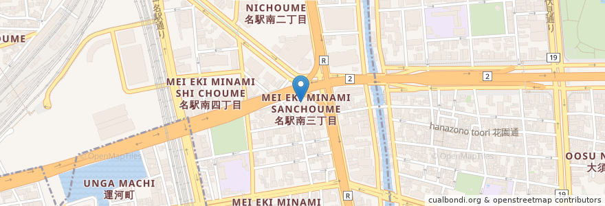 Mapa de ubicacion de Pineapple Mint en Japan, 愛知県, Nagoya, 中村区.