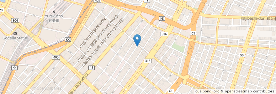 Mapa de ubicacion de 大東京信用組合 en 日本, 東京都, 中央区.