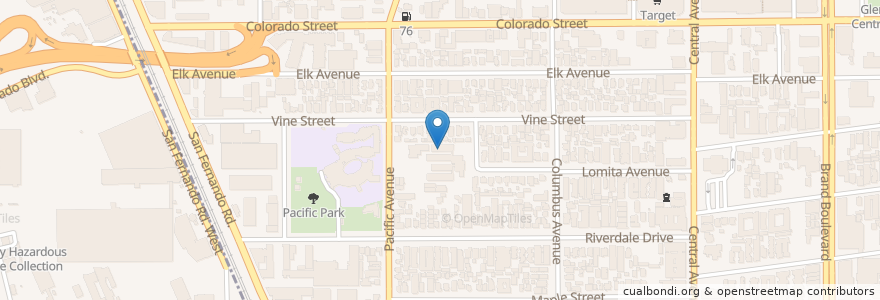 Mapa de ubicacion de Pacific Avenue Education Center en United States, California, Los Angeles County, Glendale.