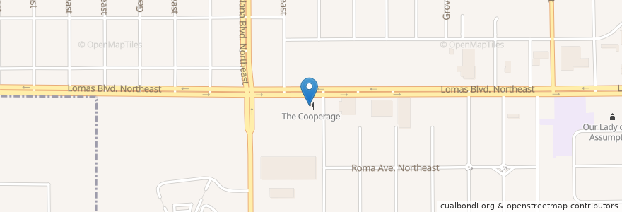 Mapa de ubicacion de The Cooperage en Estados Unidos Da América, Novo México, Bernalillo County, Albuquerque.