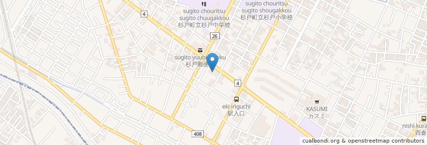 Mapa de ubicacion de ソプレSUGITO en Japão, 埼玉県, 北葛飾郡, 杉戸町.