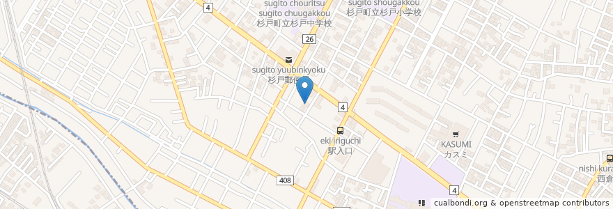 Mapa de ubicacion de 長岡産婦人科 en 日本, 埼玉県, 北葛飾郡, 杉戸町.