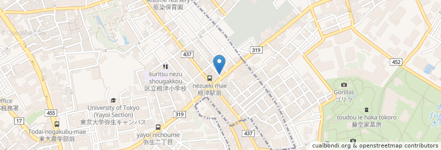 Mapa de ubicacion de 吉野家 en 日本, 東京都, 文京区.