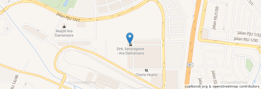 Mapa de ubicacion de DHL en Malasia, Selangor, Petaling Jaya.