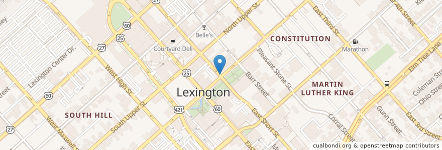 Mapa de ubicacion de N Limestone & W Short en United States, Kentucky, Fayette County, Lexington.