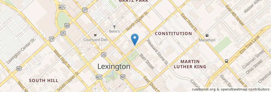 Mapa de ubicacion de 147 N Limestone en United States, Kentucky, Fayette County, Lexington.