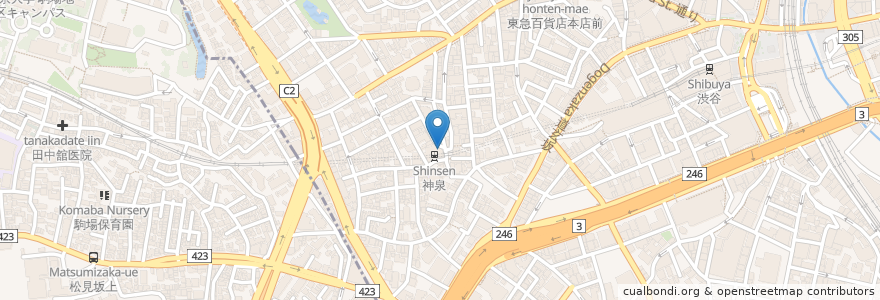 Mapa de ubicacion de TANA en Japon, Tokyo, 渋谷区.