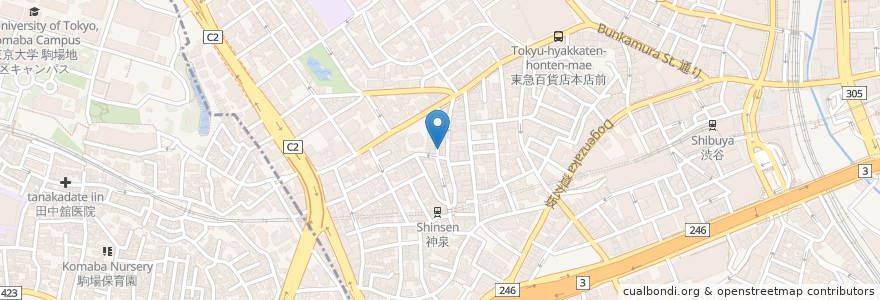Mapa de ubicacion de ゆいまぁる食堂 en ژاپن, 東京都, 渋谷区.