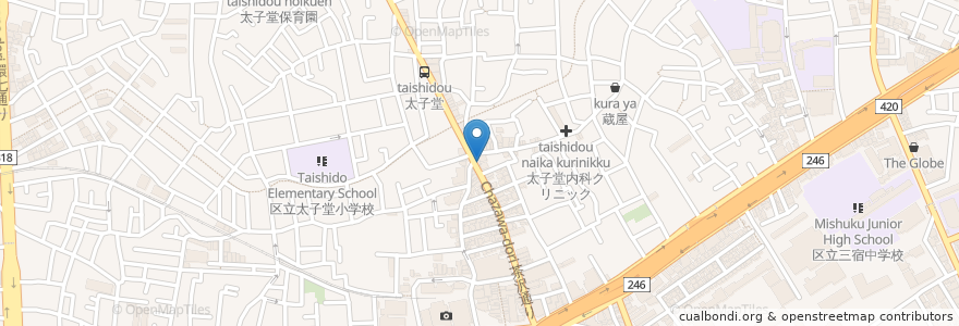 Mapa de ubicacion de Bob's Ribs en ژاپن, 東京都, 世田谷区.
