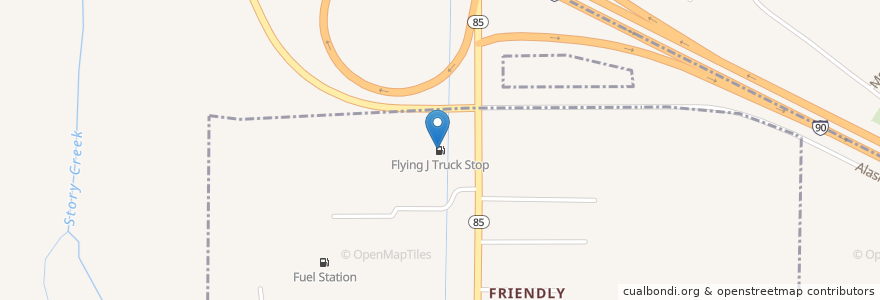 Mapa de ubicacion de Flying J Truck Stop en Estados Unidos Da América, Montana, Gallatin County, Belgrade.