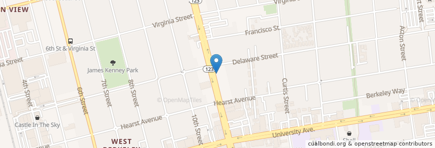 Mapa de ubicacion de Casa Latina en United States, California, Alameda County, Berkeley.