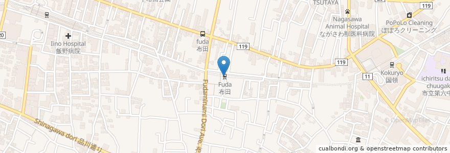 Mapa de ubicacion de 8-11 en اليابان, 東京都, 調布市.