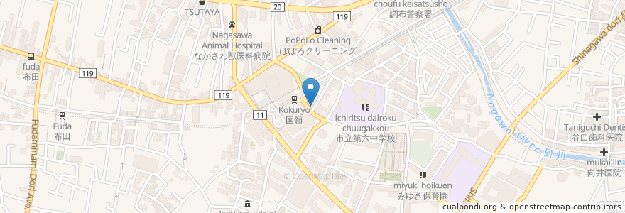 Mapa de ubicacion de 2-7 en اليابان, 東京都, 調布市.