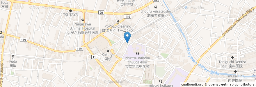 Mapa de ubicacion de 2-14 en Giappone, Tokyo, 調布市.