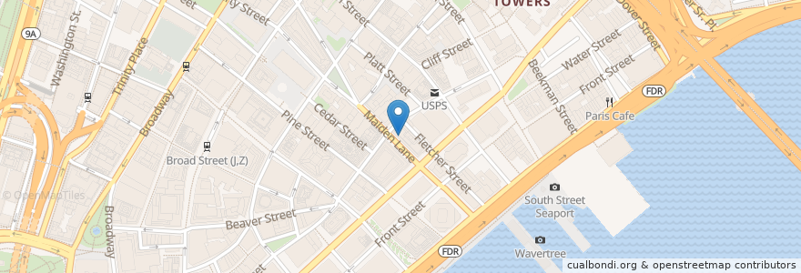 Mapa de ubicacion de Nail 125 en 미국, 뉴욕, New York, New York County, Manhattan Community Board 1.