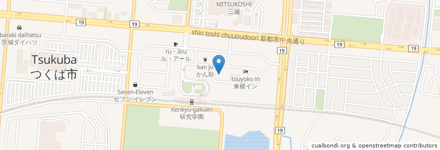Mapa de ubicacion de Navi Park en 日本, 茨城県, 筑波市.