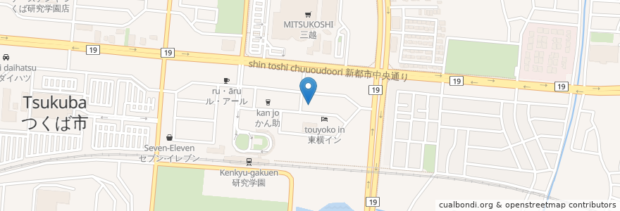 Mapa de ubicacion de 三井のリパーク en Jepun, 茨城県, つくば市.