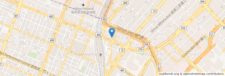 Mapa de ubicacion de 木曽路 en 日本, 東京都, 港区.
