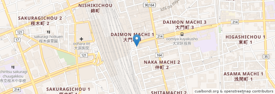 Mapa de ubicacion de いづみや第二支店 en Japonya, 埼玉県, さいたま市, 大宮区.