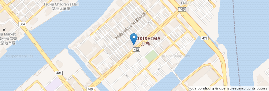 Mapa de ubicacion de ライフ en 日本, 東京都, 中央区.