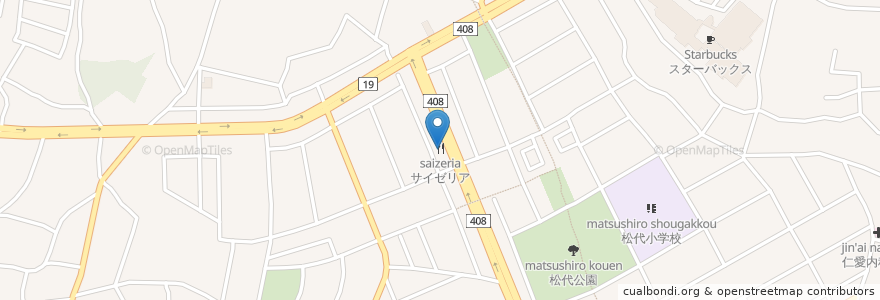 Mapa de ubicacion de サイゼリア　つくば松代店 en Japão, 茨城県, つくば市.