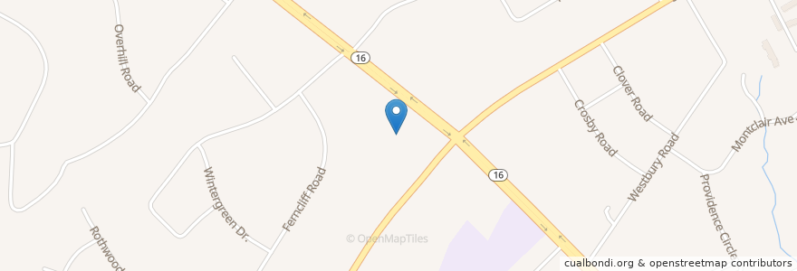 Mapa de ubicacion de Providence United Methodist Church en United States, North Carolina, Mecklenburg County, Charlotte.