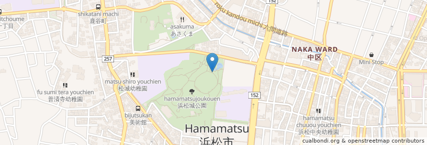 Mapa de ubicacion de ベンチ×4 en Japan, Präfektur Shizuoka, 浜松市, 中区.