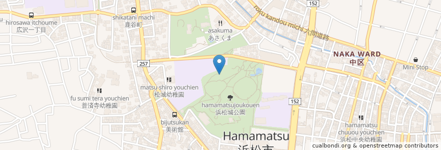 Mapa de ubicacion de トイレ en Jepun, 静岡県, 浜松市, 中区.
