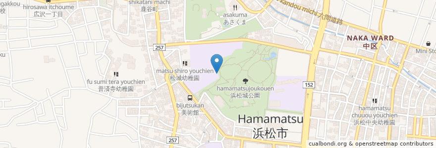 Mapa de ubicacion de 自動販売機（サントリー） en Jepun, 静岡県, 浜松市, 中区.