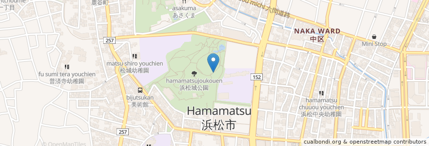 Mapa de ubicacion de 時計台 en ژاپن, 静岡県, 浜松市, 中区.
