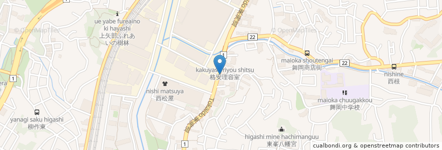 Mapa de ubicacion de オリーブ薬局 en Япония, Канагава, Йокогама, Тоцука.