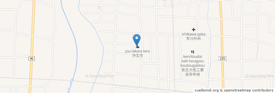 Mapa de ubicacion de 浄宝寺 en Japan, Gifu Prefecture, Ogaki.