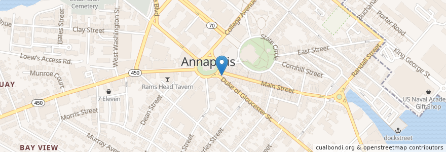 Mapa de ubicacion de Starbucks en 미국, 메릴랜드, Anne Arundel County, Annapolis.