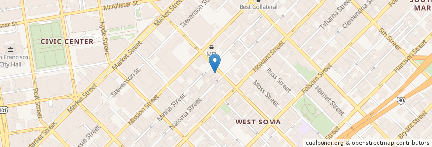 Mapa de ubicacion de 7- Mission Restaurant en 美利坚合众国/美利堅合眾國, 加利福尼亚州/加利福尼亞州, 旧金山市县/三藩市市縣/舊金山市郡, 旧金山.