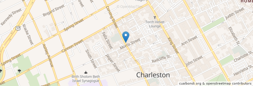 Mapa de ubicacion de Dave's Seafood en Amerika Birleşik Devletleri, Güney Karolina, Charleston County, Charleston.