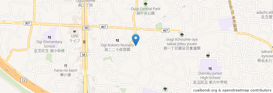 Mapa de ubicacion de じゃすみん二番館 en 일본, 도쿄도, 足立区.