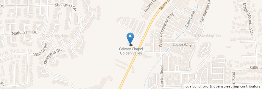 Mapa de ubicacion de Calvary Chapel Golden Valley en Vereinigte Staaten Von Amerika, Kalifornien, Los Angeles County, Santa Clarita.