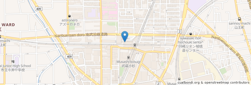 Mapa de ubicacion de 華むすび en 일본, 가나가와현, 川崎市, 中原区.