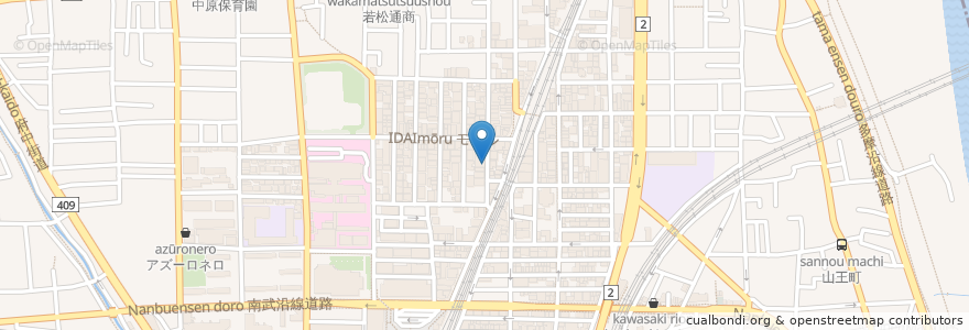 Mapa de ubicacion de こやま en Japão, 神奈川県, 川崎市, 中原区.
