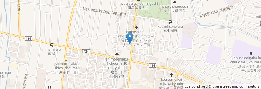 Mapa de ubicacion de 沢田屋 en Japan, 東京都, 三鷹市.