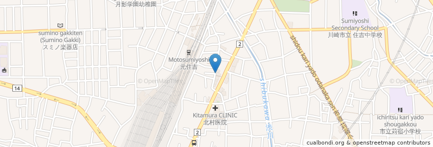 Mapa de ubicacion de シフク en Japón, Prefectura De Kanagawa, Kawasaki, 中原区.