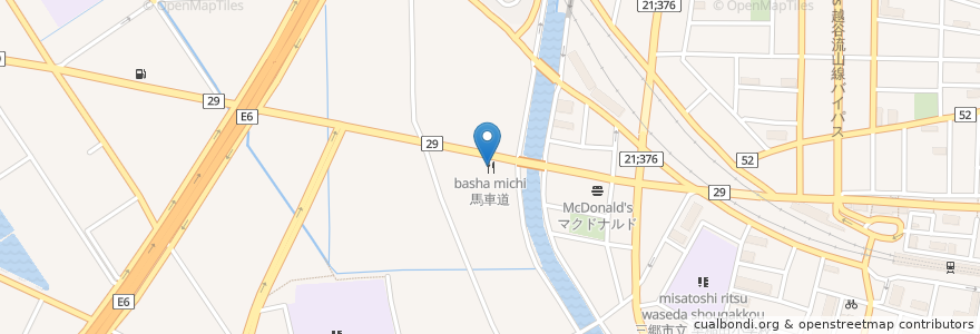 Mapa de ubicacion de 馬車道 en 日本, 埼玉県, 三郷市.