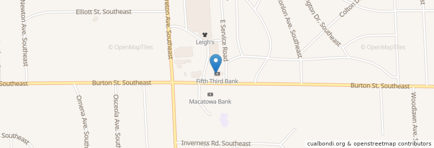 Mapa de ubicacion de Fifth Third Bank en United States, Michigan, Kent County, Grand Rapids.