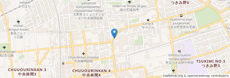 Mapa de ubicacion de 林間つきみ野教会 en Japón, Prefectura De Kanagawa, 大和市.