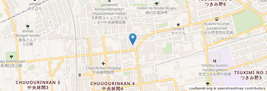 Mapa de ubicacion de 弦間歯科 en 일본, 가나가와현, 大和市.