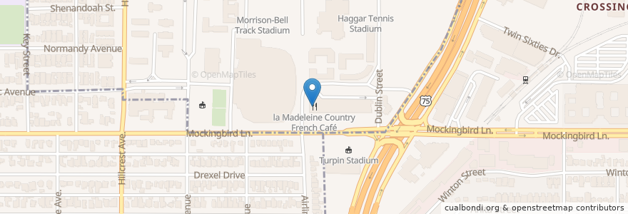 Mapa de ubicacion de La Madeleine Country French Café en 美利坚合众国/美利堅合眾國, 得克萨斯州 / 德克薩斯州 / 德薩斯州, Dallas, Dallas County, University Park.